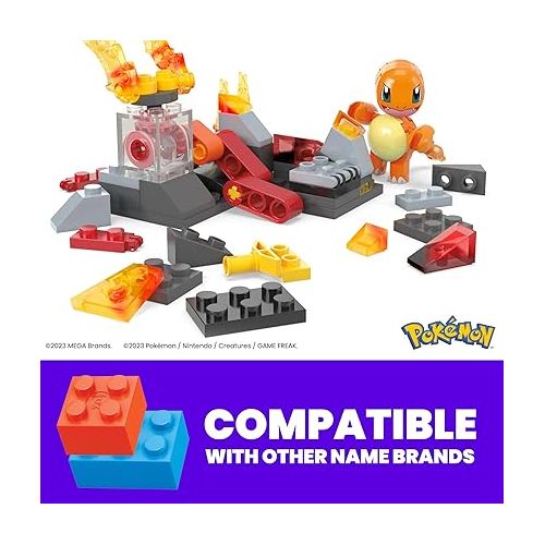  Mega Pokemon Building Toys Set Charmander’s Fire-Type Spin with 81 Pieces, 1 Poseable Character and Motion, for Kids
