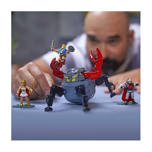  MEGA Masters of The Universe Building Toys Set, MOTU She-Ra vs Hordak & Monstroid with 306 Pieces, 3 Micro Action Figures and Accessories