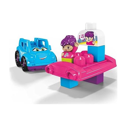  Mega Bloks First Builders Tina Tour Bus with Big Building Blocks, Building Toys for Toddlers (6 Pieces)