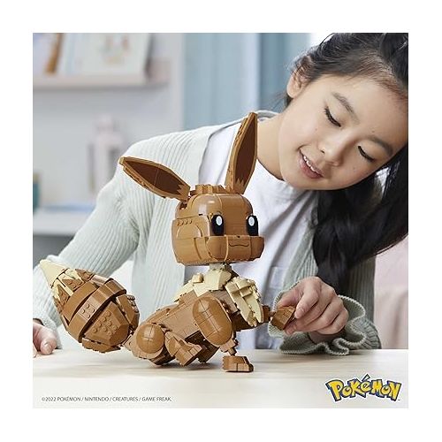  Mega Pokemon Building Toys Set Jumbo Eevee with 824 Pieces, Articulated and Poseable, 11 Inches Tall, for Kids (Amazon Exclusive)