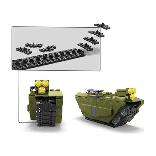  Mega Halo Infinite Toy Vehicle Building Set, UNSC Scorpion Clash with 993 Pieces, 5 Micro Action Figures and Accessories, Gift Ideas for Kids
