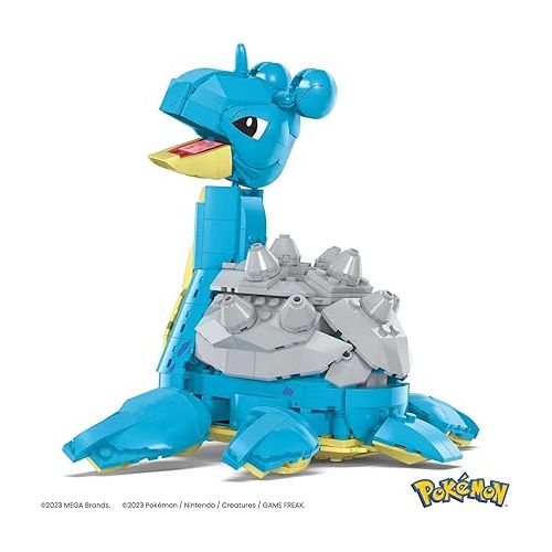  MEGA Pokemon Building Toys Set Lapras with 527 Pieces, Articulated and Poseable with Motion, 6 Inches Tall, for Kids