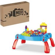 MEGA BLOKS First Builders Toddler Blocks Toy Set, Build ‘n Learn Activity Table with 30 Pieces and Storage, Blue, Ages 1+ Years (Amazon Exclusive)