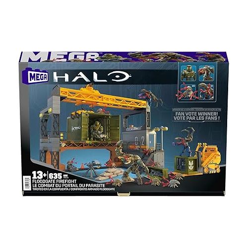  Mega Halo Infinite Toys Building Set for Kids, Floodgate Firefight with 634 Pieces, 4 Poseable Micro Action Figures and Accessories (Amazon Exclusive)