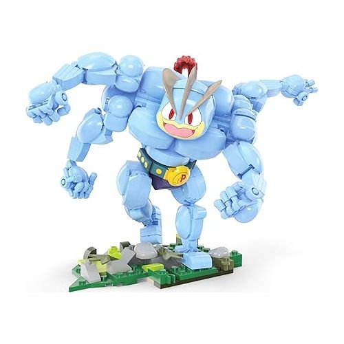  Mega Pokemon Building Toys Set Machamp with 401 Pieces, Articulated and Poseable with Motion, 6+ Inches Tall, for Kids