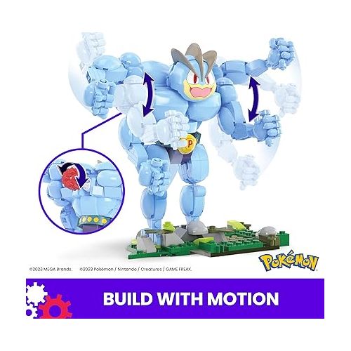  Mega Pokemon Building Toys Set Machamp with 401 Pieces, Articulated and Poseable with Motion, 6+ Inches Tall, for Kids