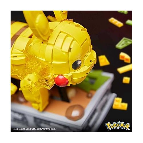  Mega Pokemon Building Toys Set Motion Pikachu with 1092 Pieces and Running Movement, for Adult Collectors
