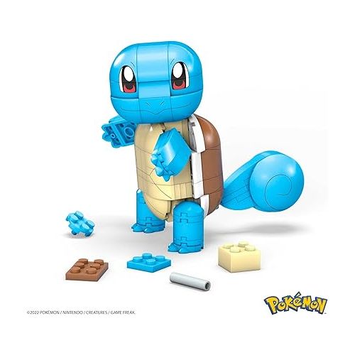  Mega Pokemon Action Figure Building Toys for Kids, Build & Show Squirtle with 199 Pieces, 1 Poseable Character, 4 Inches Tall