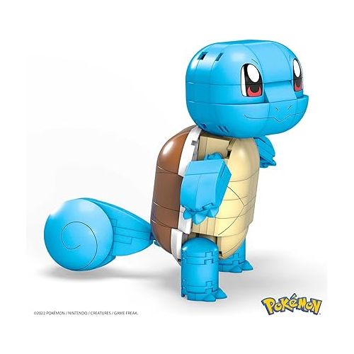  Mega Pokemon Action Figure Building Toys for Kids, Build & Show Squirtle with 199 Pieces, 1 Poseable Character, 4 Inches Tall