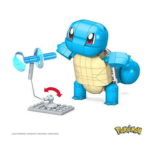  Mega Pokemon Action Figure Building Toys for Kids, Build & Show Squirtle with 199 Pieces, 1 Poseable Character, 4 Inches Tall