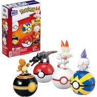 Mega Pokemon Building Toys Set Fire-Type Trainer Team with 105 Pieces, 4 Poseable Character, 2 Inches Tall, for Kids