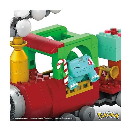  MEGA Pokemon Building Toys Set Holiday Train with 373 Pieces, 4 Articulated and Poseable Characters and Surprises, for Kids (Amazon Exclusive)