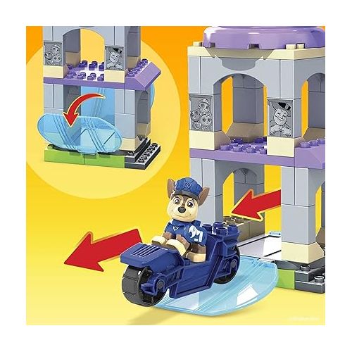  Mega BLOKS PAW Patrol Toddler Building Blocks Toy Cars, Ride & Rescue Vehicle Pack with 87 Pieces, 4 Figures, Gift Ideas for Kids Age 3+ Years