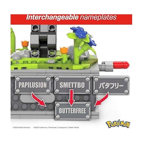  MEGA Pokemon Building Toys Set, Motion Butterfree with 605 Pieces, 7 Inches Tall, Moving Wings, Kids or Adult Collectible