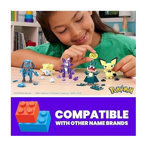  Mega Pokemon Building Toys Set Trainer 8 Pack with 189 Pieces, 8 Articulated and Poseable Characters, 2 Inches Tall, for Kids (Amazon Exclusive)