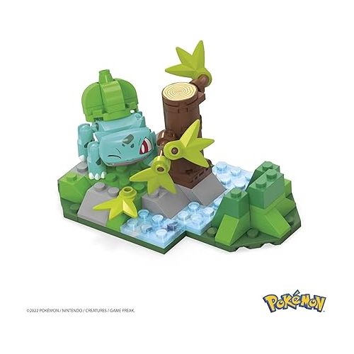  Mega Pokemon Action Figure Building Toys Set for Kids, Bulbasaur's Forest Fun with 82 Pieces, 1 Poseable Character, Age 9+ Years Gift Idea