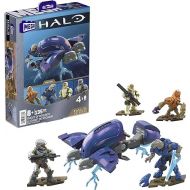 Mega Halo Toys Vehicle Building Set, Ghost of Requiem Aircraft with 135 Pieces, 4 Poseable Micro Action Figures and Accessories, Gift Ideas