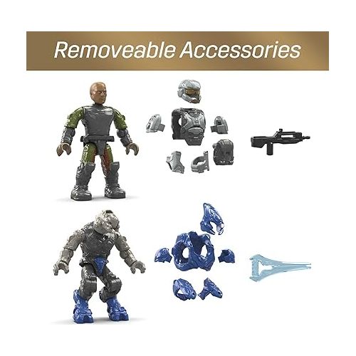  Mega Halo Toys Vehicle Building Set, Ghost of Requiem Aircraft with 135 Pieces, 4 Poseable Micro Action Figures and Accessories, Gift Ideas