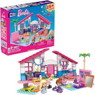 Mega Barbie Building Toys Playset, Malibu Dream House with 303 Pieces, 2 Micro-Dolls, Accessories and Furniture, 3 Pets