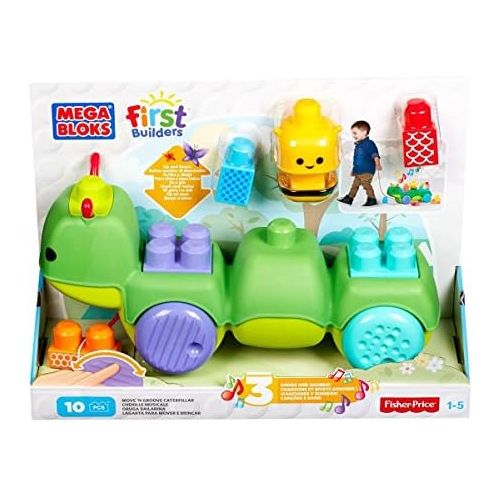 메가블럭 [아마존베스트]Mega Bloks First Builders Move n Groove Discoveries Caterpillar Building Set