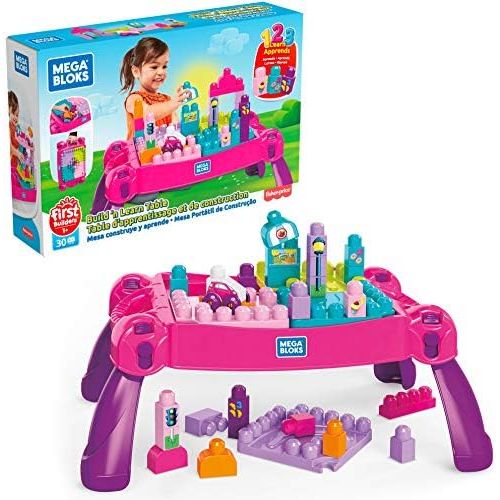 메가블럭 Mega Bloks Build ‘N Learn Table, Pink