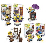 Despicable Me Minions Figure Mega Bloks Building Toy Deluxe Collector Set Of 6: [ Vampire - Pirates - Scooter - Hot Dog - Silly Tv - Snowball Fight ] Animated Cartoon Movie Merchan