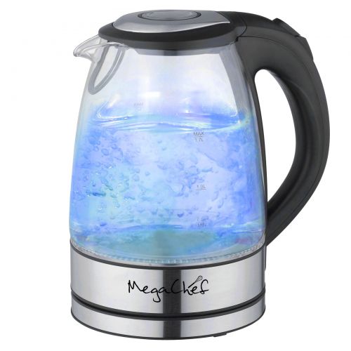  MEGACHEF MegaChef 1.7Lt. Glass and Stainless Steel Electric Tea Kettle