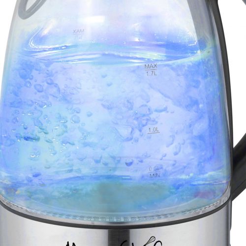  MEGACHEF MegaChef 1.7Lt. Glass and Stainless Steel Electric Tea Kettle