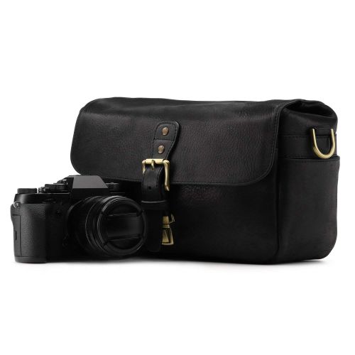  MegaGear Torres Genuine Leather Camera Messenger Bag for Mirrorless, Instant and DSLR Cameras