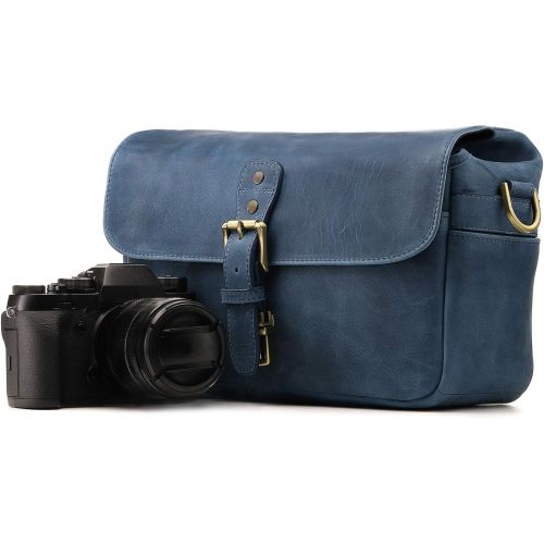  MegaGear Torres Genuine Leather Camera Messenger Bag for Mirrorless, Instant and DSLR Cameras