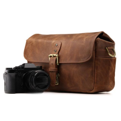  MegaGear Torres Genuine Leather Camera Messenger Bag for Mirrorless, Instant and DSLR Cameras