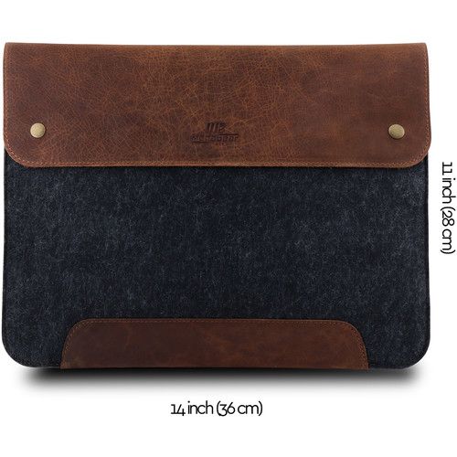  MegaGear Genuine Leather and Fleece Sleeve for 13.3