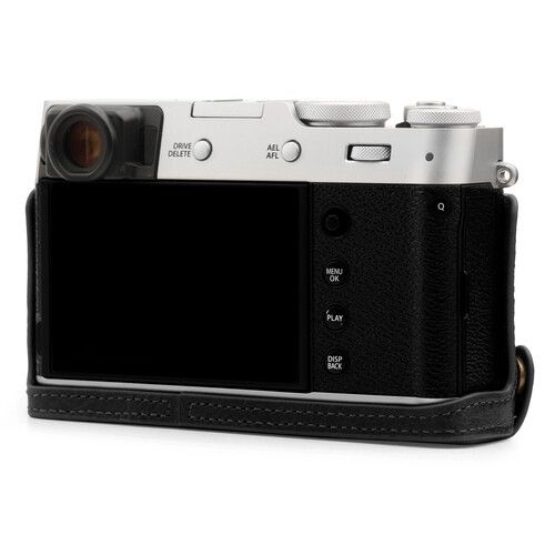  MegaGear Ever Ready Top Grain Leather Half Camera Case for FUJIFILM X100V (Black)