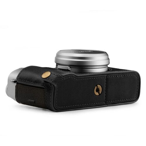  MegaGear Ever Ready Top Grain Leather Half Camera Case for FUJIFILM X100V (Black)