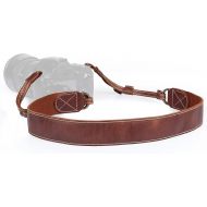 MegaGear MG1515 Sierra Series Genuine Leather Camera Shoulder or Neck Strap - Brown Compact