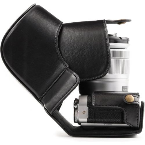  MegaGear Ever Ready Leather Camera Case and Strap Compatible with Fujifilm X-A5, X-A3, X-A2, X-A1, X-M1