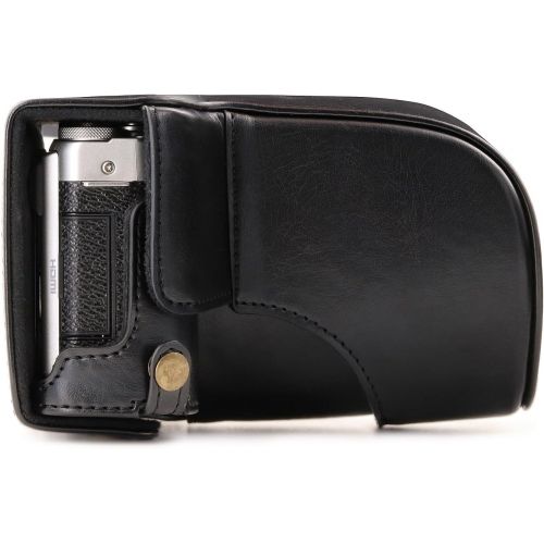  MegaGear Ever Ready Leather Camera Case and Strap Compatible with Fujifilm X-A5, X-A3, X-A2, X-A1, X-M1