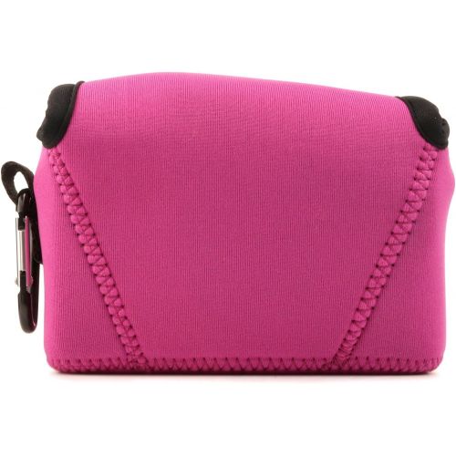  MegaGear Fujifilm X-E3 (23mm & 18-55mm) Ultra Light Neoprene Camera Case, with Carabiner - Hot Pink - MG1338