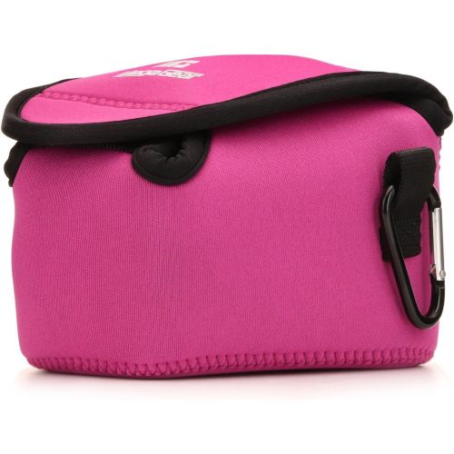  MegaGear Fujifilm X-E3 (23mm & 18-55mm) Ultra Light Neoprene Camera Case, with Carabiner - Hot Pink - MG1338