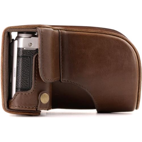  MegaGear Ever Ready Leather Camera Case and Strap Compatible with Fujifilm X-A10