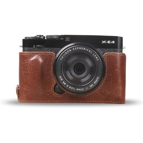  MegaGear Ever Ready Genuine Leather Camera Case Compatible with Fujifilm X Series X-E4 (XF 27mm f/2.8 R WR)