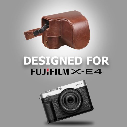  MegaGear Ever Ready Genuine Leather Camera Case Compatible with Fujifilm X Series X-E4 (XF 27mm f/2.8 R WR)