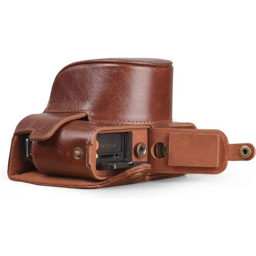  MegaGear Ever Ready Genuine Leather Camera Case Compatible with Fujifilm X Series X-E4 (XF 27mm f/2.8 R WR)