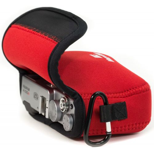  MegaGear Fujifilm X100F, X100T, X100S Ultra Light Neoprene Camera Case, with Carabiner - Red - MG1098