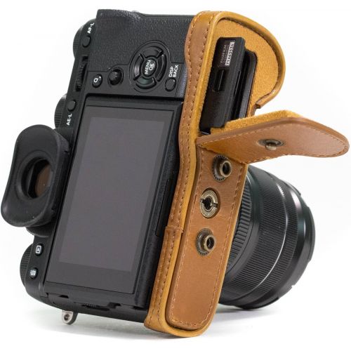  MegaGear Ever Ready Leather Camera Case and Strap Compatible with Fujifilm X-T2