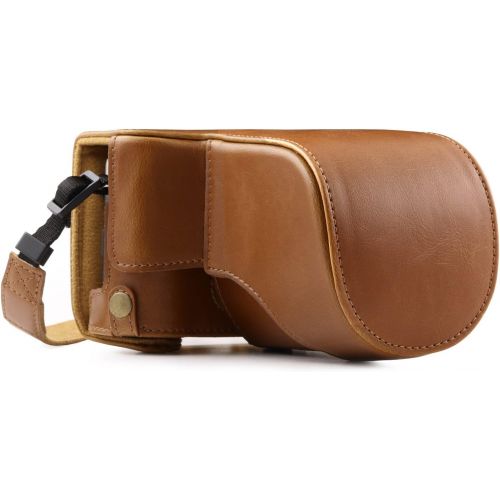  MegaGear Ever Ready Leather Camera Case and Strap Compatible with Fujifilm X-A5, X-A3, X-A2, X-A1, X-M1