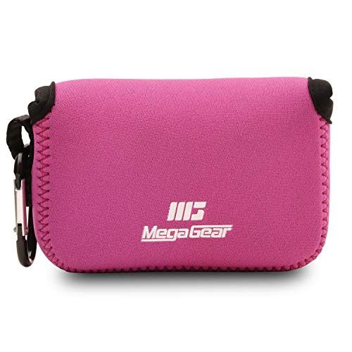  MegaGear Ultra Light Neoprene Camera Case, Bag with Carabiner for Fujifilm X70 Digital Camera (Hot Pink)