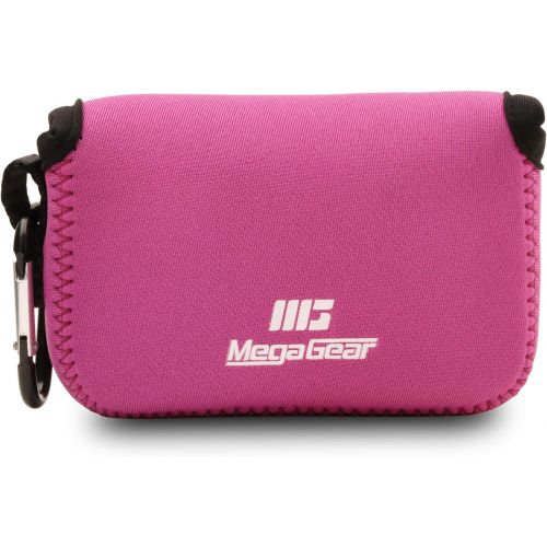  MegaGear Ultra Light Neoprene Camera Case, Bag with Carabiner for Fujifilm X70 Digital Camera (Hot Pink)