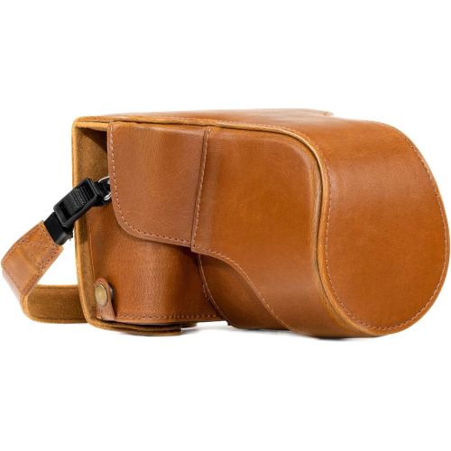  MegaGear Ever Ready Leather Camera Case and Strap Compatible with Fujifilm X-T30, X-T20, X-T10 (16-50mm / 18-55mm Lenses)