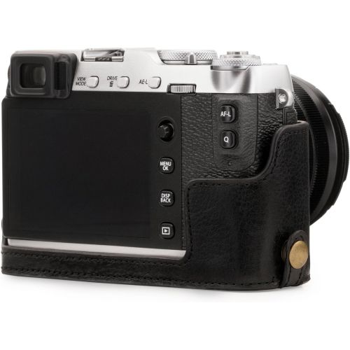  MegaGear MG1342 Ever Ready Genuine Leather Camera Half Case & Strap Fujifilm X-E3 with Battery Access, Black